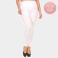 Full Length Seamless Fleece Plus Size Leggings 