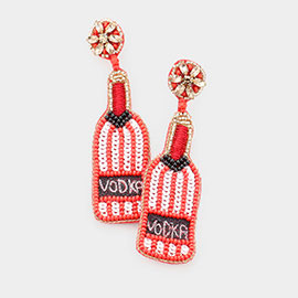 Felt Back Sequin Vodka Dangle Earrings