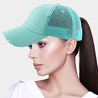 Vintage Mesh Back Ponytail Baseball Cap