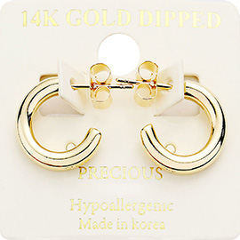 14K Gold Dipped 0.5 Inch Hypoallergenic Hoop Earrings