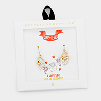 Secret Box _ Double Open Metal Heart Link Dangle Earrings