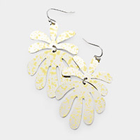 Splash Metal Leaf Link Dangle Earrings