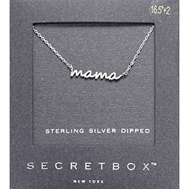 SECRET BOX_Sterling Silver Dipped mama Message Pendant Necklace