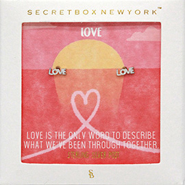 SECRET BOX_LOVE Metal Stud Message Earrings