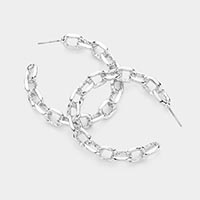 Metal Chain Half Hoop Earrings