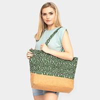 Leopard Print Jute Tote Bag