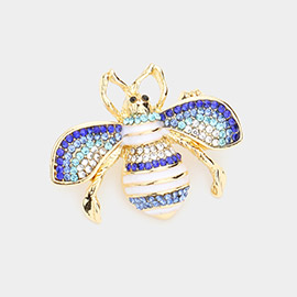 Crystal Paved Honey Bee Pin Brooch