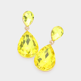 Crystal Double Teardrop Evening Earrings