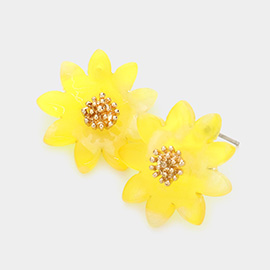 Celluloid Acetate Flower Stud Earrings