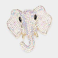 Rhinestone Elephant Pin Brooch