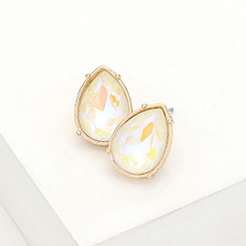 Teardrop Stone Stud Earrings