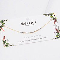 WARRIOR Morse Code Pendant Necklace