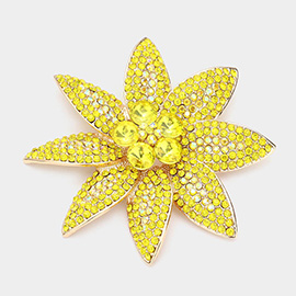 Stone Embellished Flower Pin Brooch