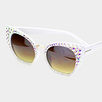 Crystal Embellished Detail Sunglasses