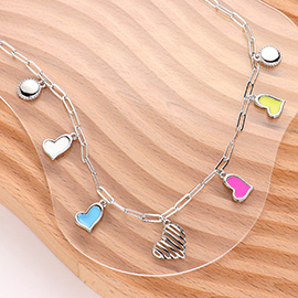 Heart Pendant Station Necklace