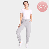 Solid Front Pockets Loungewear Drawstring Jogger Pants