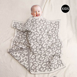 Leopard Patterned Reversible Kids Throw Blanket