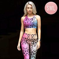 Snake Skin Patterned Activewear Sports Bra