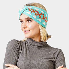 Western Pattern Knit Headband