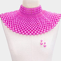 Pearl Armor Bib Choker Necklace