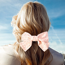 Bling Stone Embellished Bow Barrette