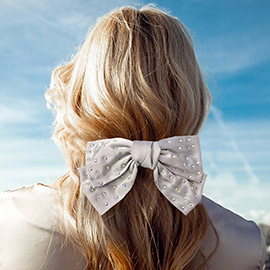 Bling Stone Embellished Bow Barrette