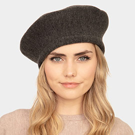 Stretchy Solid Beret Hat