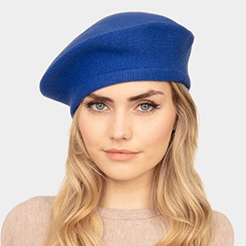 Stretchy Solid Beret Hat