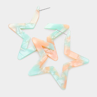 Celluloid Acetate Open Star Earrings