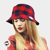 Reversible Buffalo Check Patterned Bucket Hat