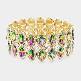 Marquise Stone Accented Stretch Evening Bracelet