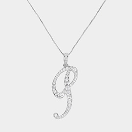 -P- CZ Monogram Pendant Necklace