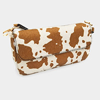 Cow Patterned Faux Leather Shoulder / Crossbody Bag