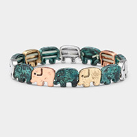 Metal Elephant Stretch Bracelet