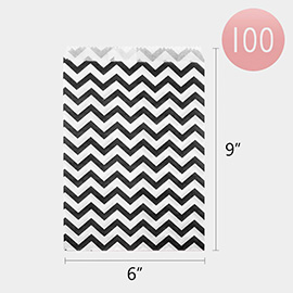 100PCS - Zigzag Chevron Patterned Gift Paper Bag Set