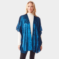 Solid Velvet Shawl Poncho