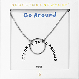 SECRET BOX_Brass Metal Open Circle Pendant Necklace