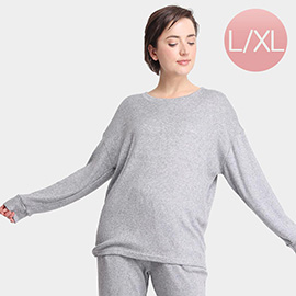 Solid Loungewear Sweater Top