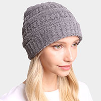 Solid Color Soft Ribbed Beanie Hat