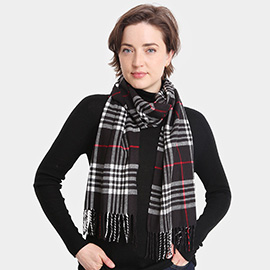 Plaid Check Patterned Oblong Scarf