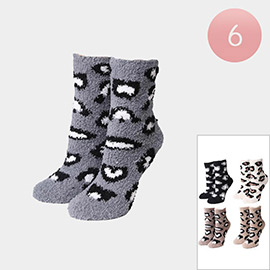 6Pairs - Leopard Patterned Luxury Soft Socks