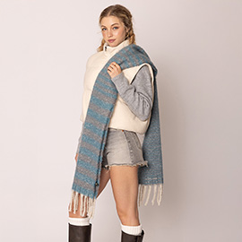 Striped Cozy Oblong Scarf