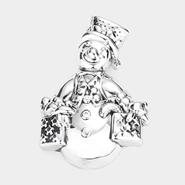 Metal Snowman Pin Brooch / Pendant