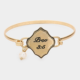 Prov 3:5 Pearl Charm Hook Bracelet