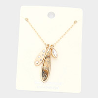 Semi Precious Teardrop Pendant Necklace