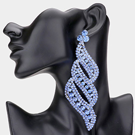 Oversized Pave Crystal Rhinestone Evening Earrings