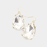 Teardrop Stone Dangle Evening Earrings