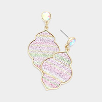 Glittered Petal Dangle Earrings