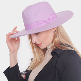 Bow Band Pointed Solid Panama Hat