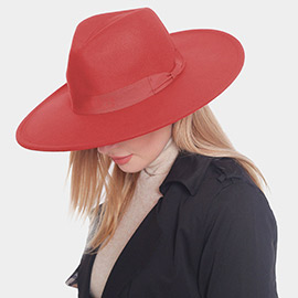 Bow Band Pointed Solid Panama Hat